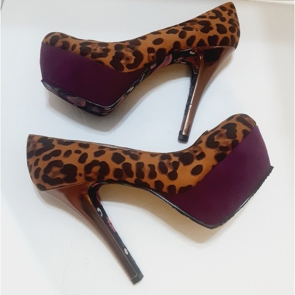 Betseyville By Betsey Johnson Leopard Platform Stiletto Heels US 9.5 Sexy High - Picture 6 of 11